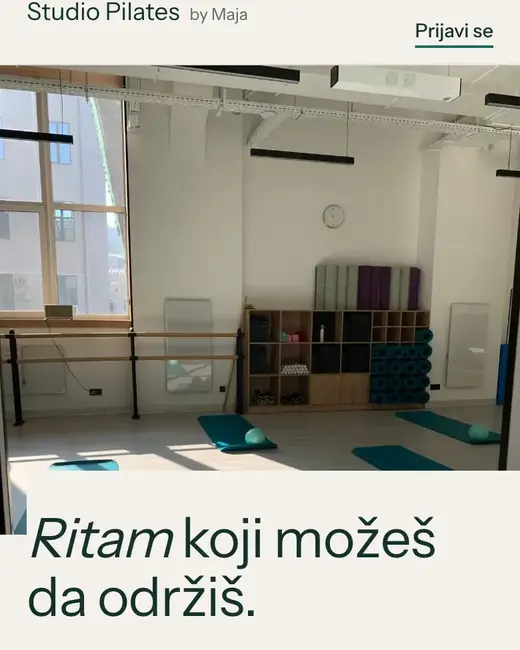 Studio Pilates by Maja — početne stranice sajta na telefonu